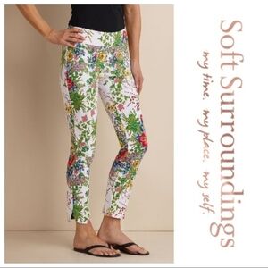 Soft Surroundings In Bloom Pants Garden Floral Sml